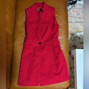 ZARA Vibrant Red Vest Dress